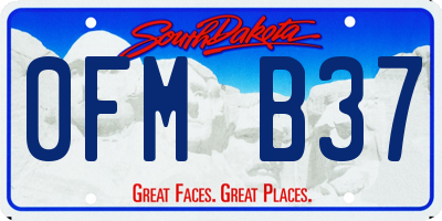 SD license plate 0FMB37