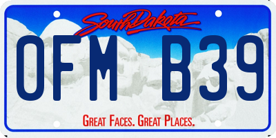 SD license plate 0FMB39