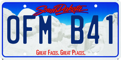 SD license plate 0FMB41