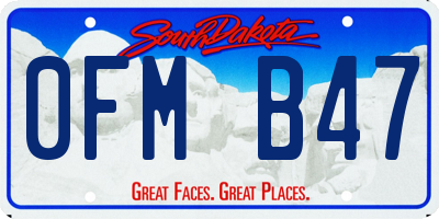 SD license plate 0FMB47