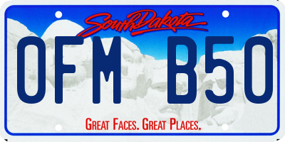 SD license plate 0FMB50