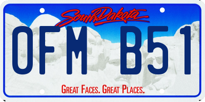 SD license plate 0FMB51