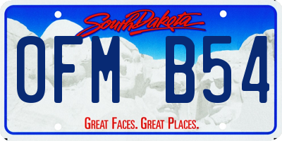 SD license plate 0FMB54