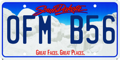 SD license plate 0FMB56