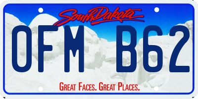 SD license plate 0FMB62