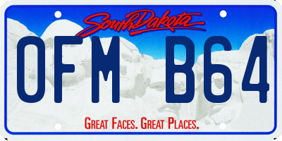 SD license plate 0FMB64