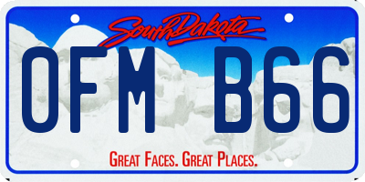 SD license plate 0FMB66