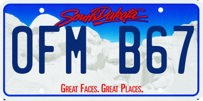 SD license plate 0FMB67