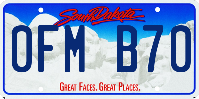 SD license plate 0FMB70