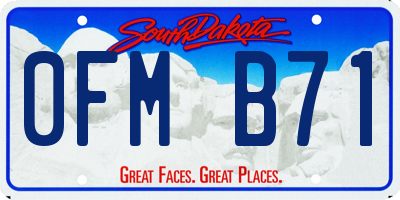 SD license plate 0FMB71