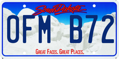 SD license plate 0FMB72