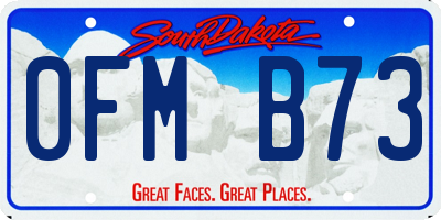 SD license plate 0FMB73