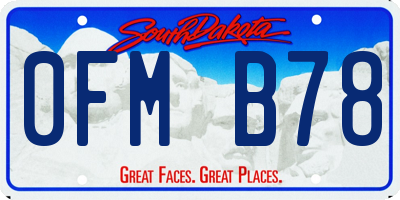 SD license plate 0FMB78