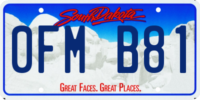 SD license plate 0FMB81