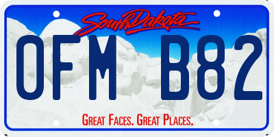 SD license plate 0FMB82