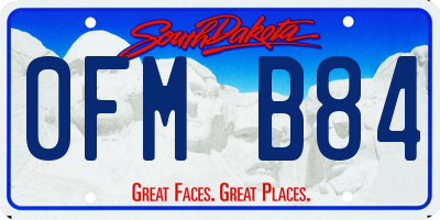 SD license plate 0FMB84