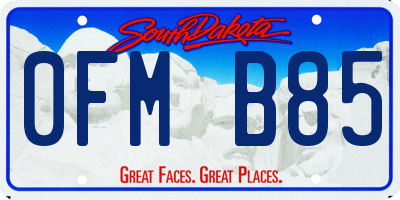 SD license plate 0FMB85