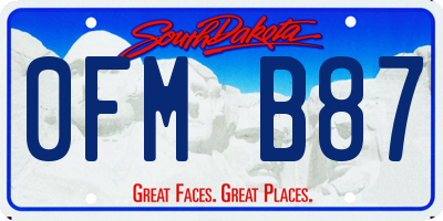 SD license plate 0FMB87