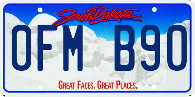SD license plate 0FMB90