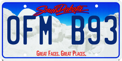 SD license plate 0FMB93