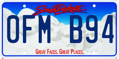 SD license plate 0FMB94