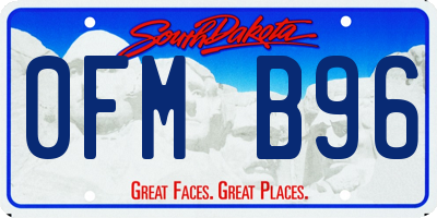 SD license plate 0FMB96