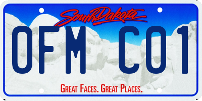SD license plate 0FMC01