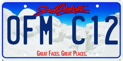 SD license plate 0FMC12