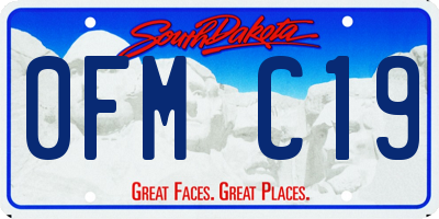 SD license plate 0FMC19