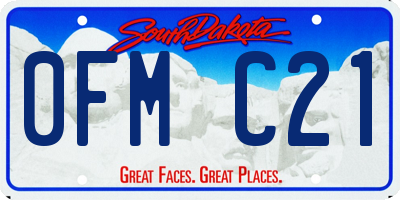 SD license plate 0FMC21