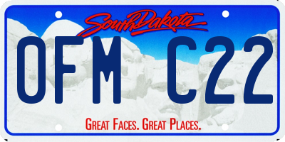 SD license plate 0FMC22
