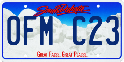 SD license plate 0FMC23