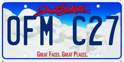 SD license plate 0FMC27