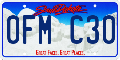 SD license plate 0FMC30