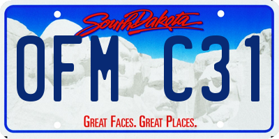SD license plate 0FMC31