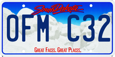 SD license plate 0FMC32