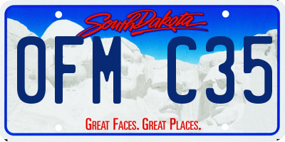 SD license plate 0FMC35