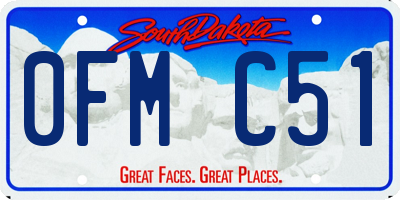 SD license plate 0FMC51