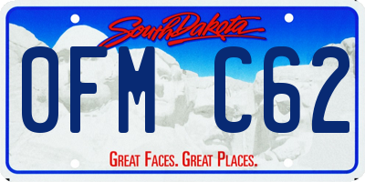 SD license plate 0FMC62