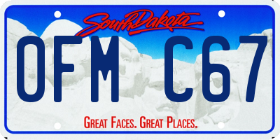 SD license plate 0FMC67
