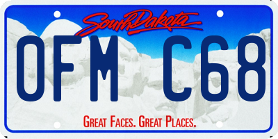 SD license plate 0FMC68