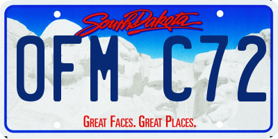 SD license plate 0FMC72