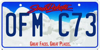 SD license plate 0FMC73
