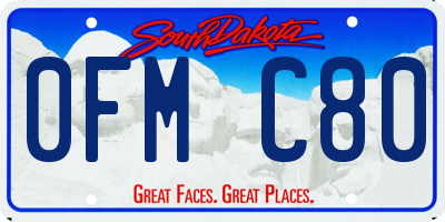 SD license plate 0FMC80