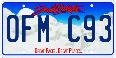 SD license plate 0FMC93