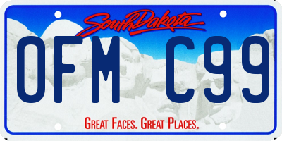 SD license plate 0FMC99