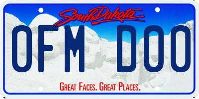 SD license plate 0FMD00