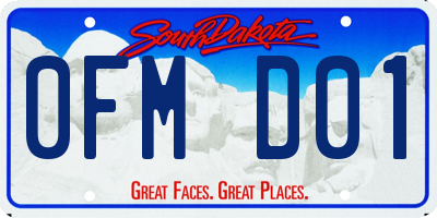 SD license plate 0FMD01