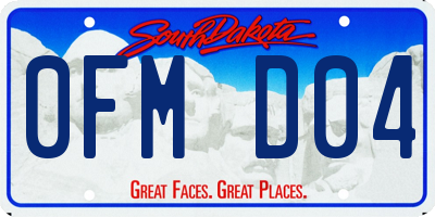 SD license plate 0FMD04
