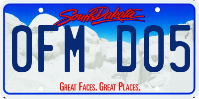 SD license plate 0FMD05